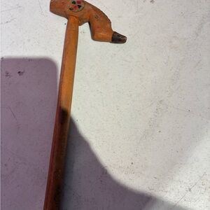 Handcrafted Wooden walking stick  with folklore Painted Accents 36” vintage